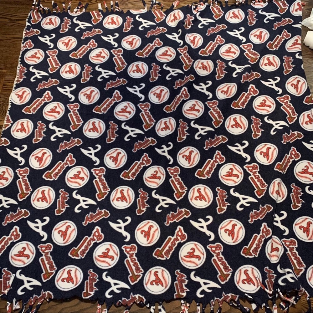 Atlanta Braves MLB Baseball Blanket Throw, End Frills, Double Sided 50x55~